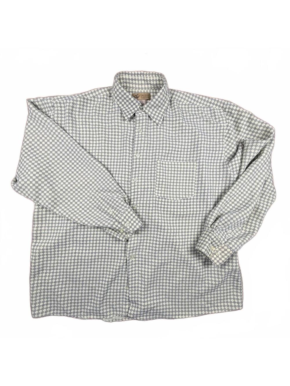 Vintage Lord & Taylor Casual Classics Men's XXL Button Up Green Diamond Shirt